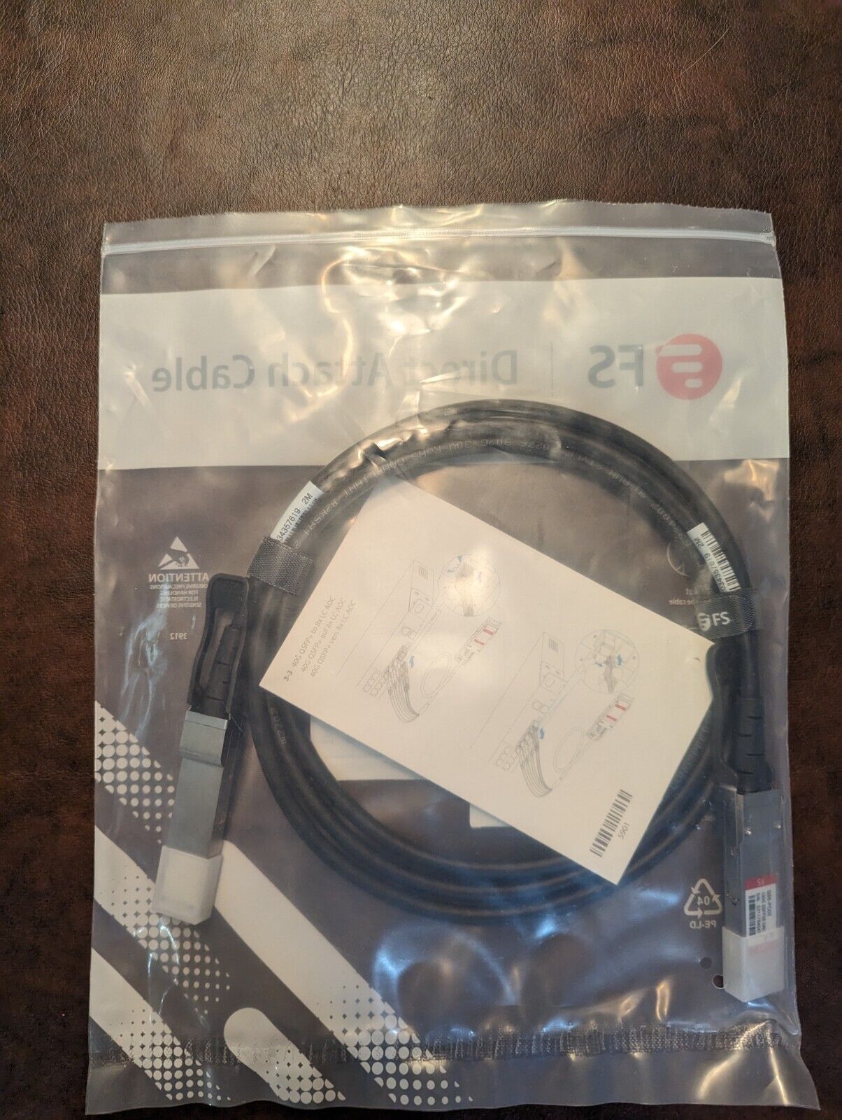 FS 2M 100G QSFP28 Passive Direct Attach Copper Twinax Cable (Q28-PC02)