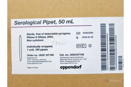 Eppendorf 0030127749 Serological Pipette, 10" Length, 50 mL (Pack of 160)